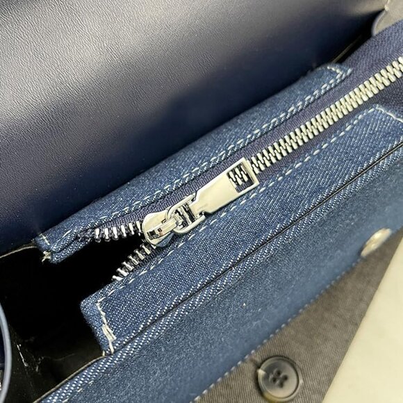 Women Denim Small Square Bag Patchwork Shoulder Handbag Premium Texture Crossbod - Picture 5 of 6